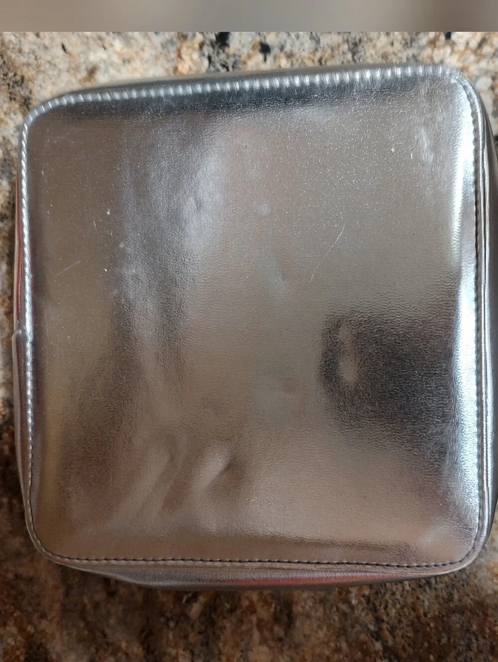 Metallic Silver Cosmetic Case